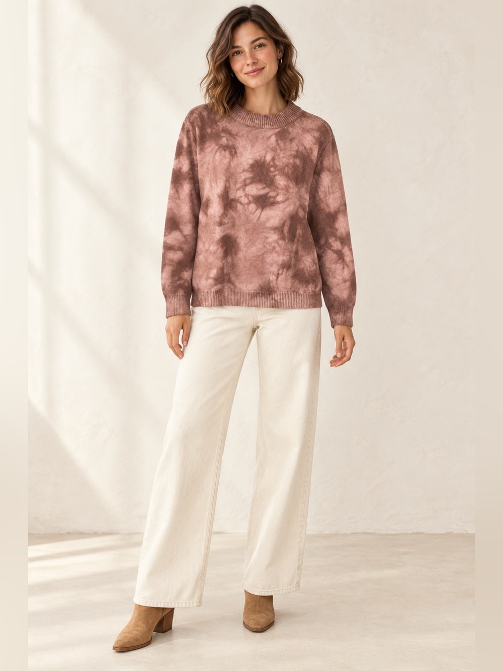 🌺Knot Sisters Tie Dye Wool Blend Crew Neck